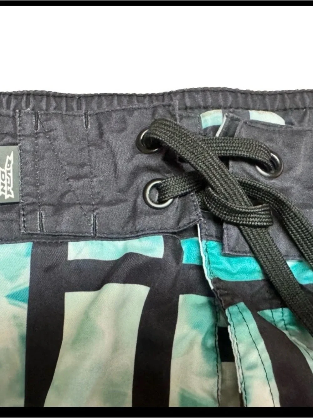 No Fear Men's Teal Grid-Print Swim Board Shorts Trunks XL